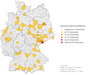 Vorschau für Verteilung des Namens 